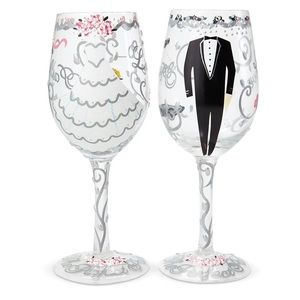 Bride and groom wine glasses - bride accessories - bride gifts